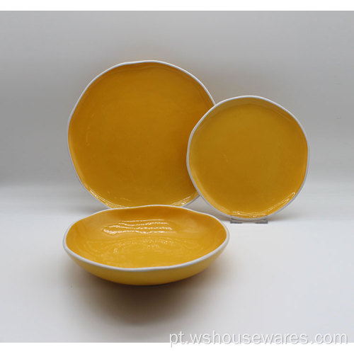 Conjunto de jantar irregular de porcelana